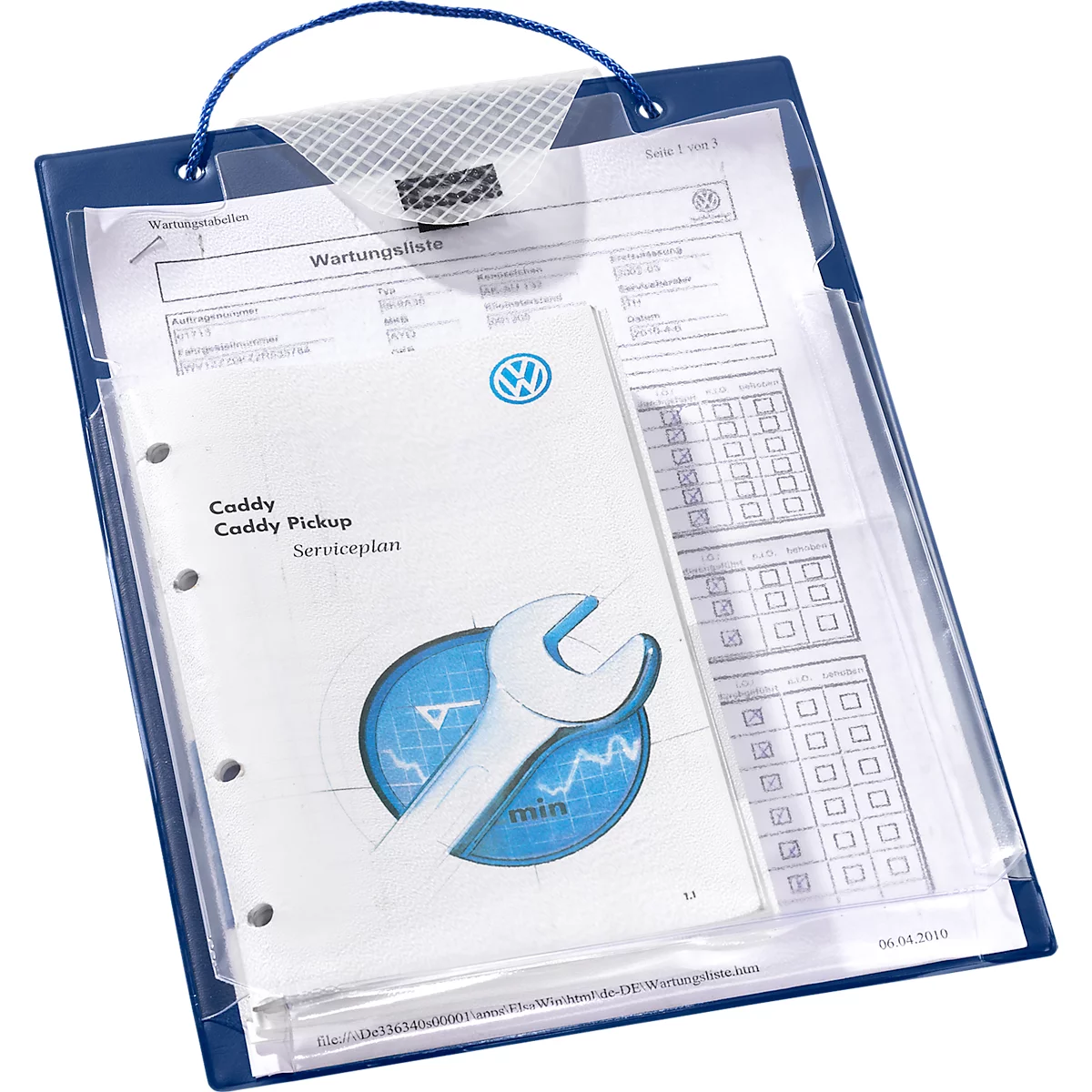 EICHNER Turbo besteltas, met klittenbandsluiting, sleutelvak en uitbreidingsvouw, voor A4-documenten, blauw, 10 stuks