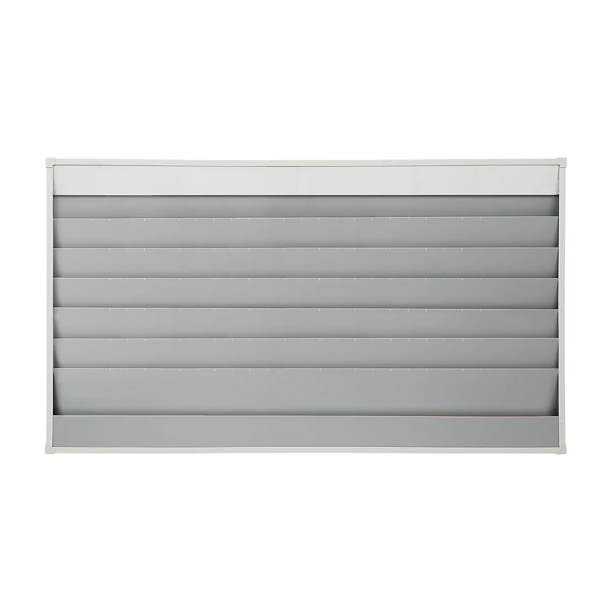 Eichner werkplaatsplanner, brede uitvoering, 6 rails, voor maximaal 30 A4 ordervakken, B 1580 x H 900 mm, kunststof, grijs