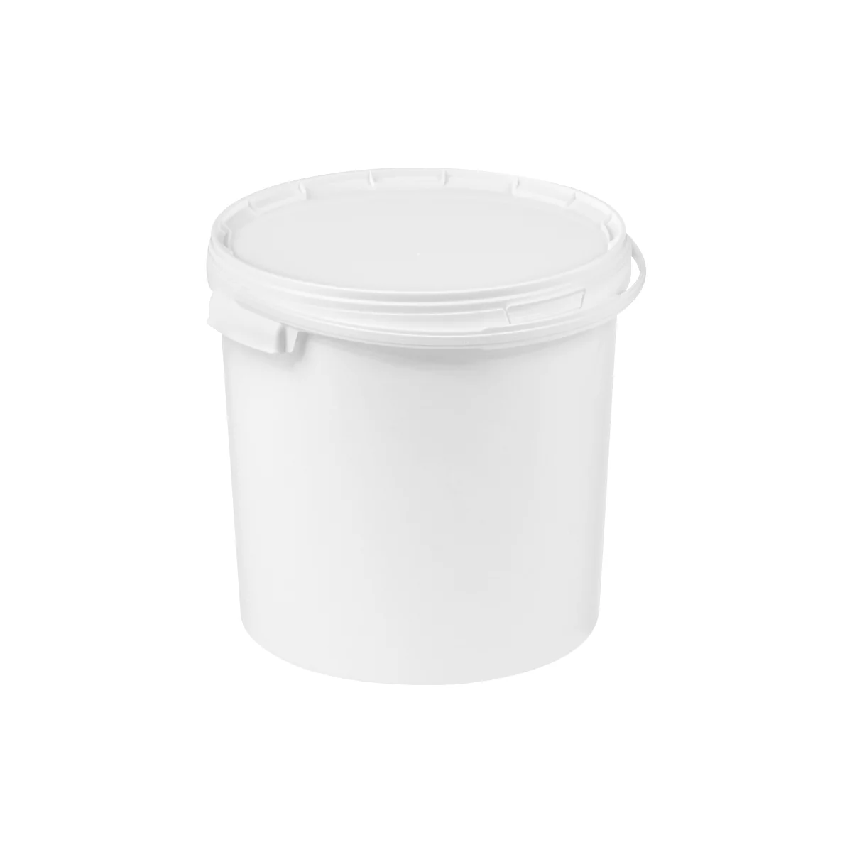 Eimer, mit Deckel & Griffen, 10 l, Ø 270 x H 264,5 mm, ISO-Norm, lebensmittelecht, temperaturbeständig, stapel- & nestbar, PP, weiß, 5 Stück