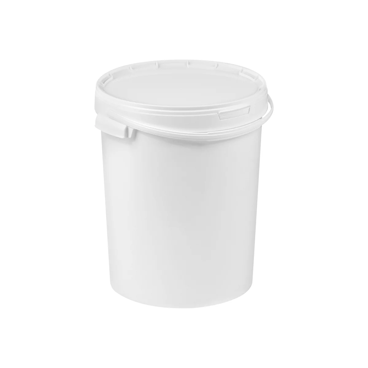 Eimer, mit Deckel & Griffen, 12 l, Ø 290 x H 261 mm, ISO-Norm, lebensmittelecht, temperaturbeständig, stapel- & nestbar, PP, weiß, 5 Stück