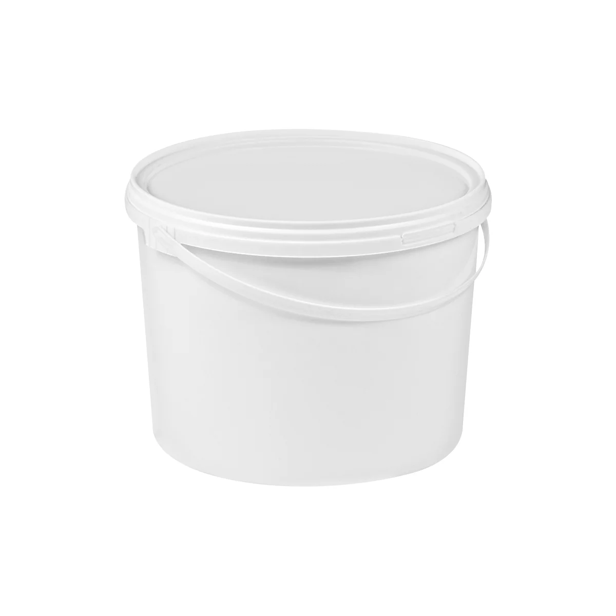 Eimer, mit Deckel & Griffen, 2,5 l, ISO-Norm, Ø 157 x H 320 mm, lebensmittelecht, temperaturbeständig, stapel- & nestbar, PP, weiß, 10 Stück