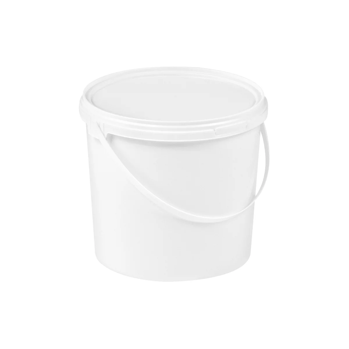 Eimer, mit Deckel & Griffen, 5 l, Ø 225 x H 188 mm, ISO-Norm, lebensmittelecht, temperaturbeständig, stapel- & nestbar, PP, weiß, 10 Stück