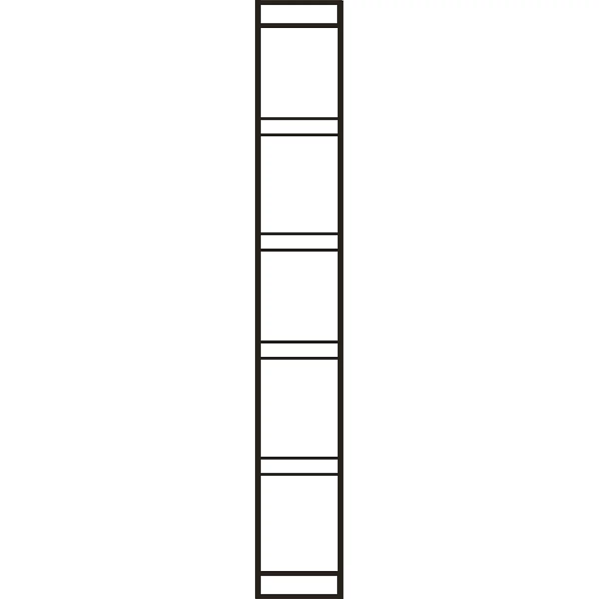 Eindwand, voor stalen rek PROGRESS 2000, H 2250 x D 300 mm, zwart