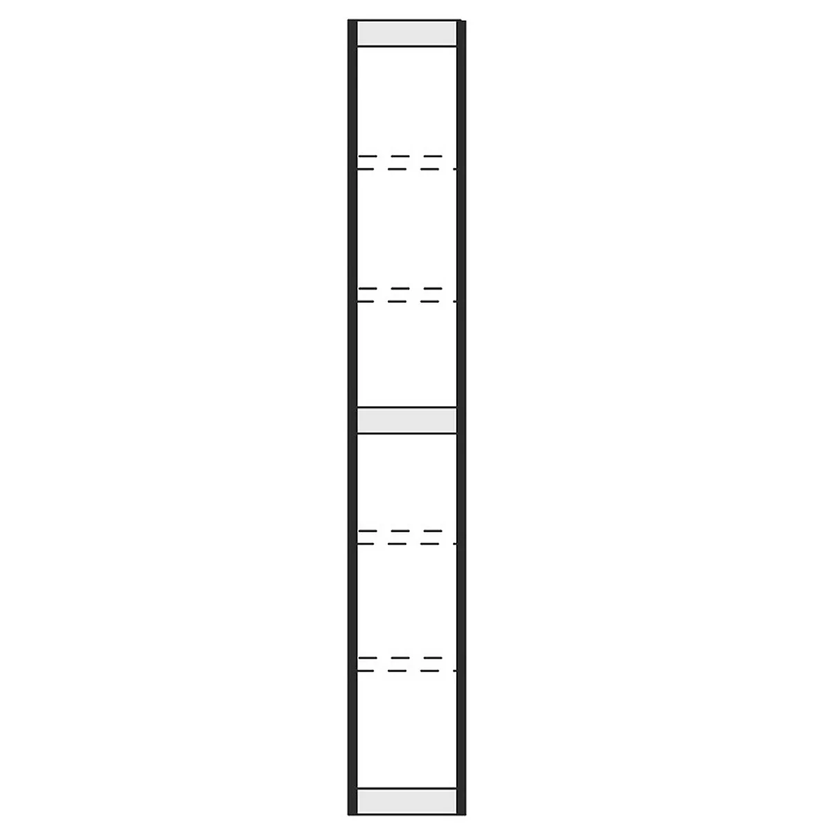 Eindwand, voor stalen rek PROGRESS 2000, H 2600 x D 400 mm, zilver