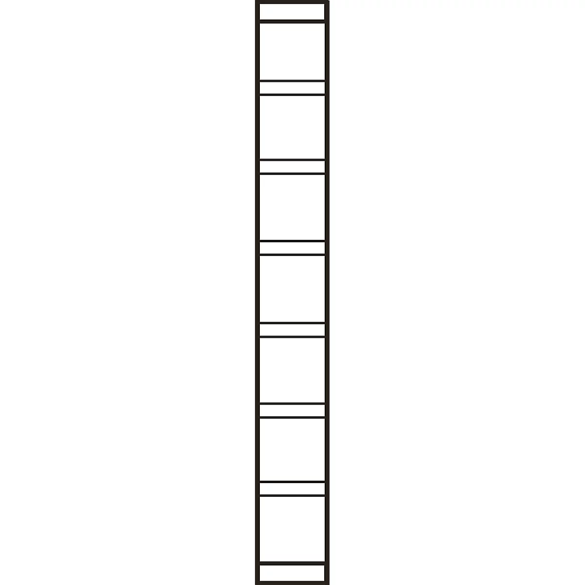 Eindwand, voor stalen rek PROGRESS 2000, H 2600 x D 400 mm, zwart