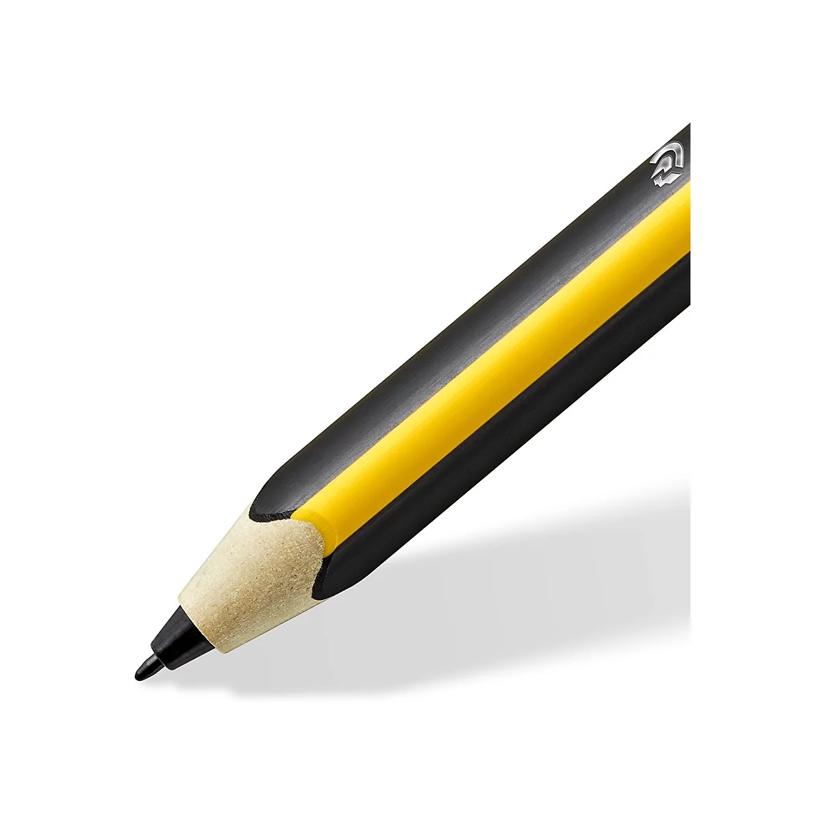 Eingabestift STAEDTLER Noris® Digital Jumbo, für EMR-fähige Endgeräte, austauschbare Spitze, 4096 Druckstufen, Handballenerkennung, digitales Radiergummi, Dreikant, nachhaltiger Holzwerkstoff, schwarz-gelb