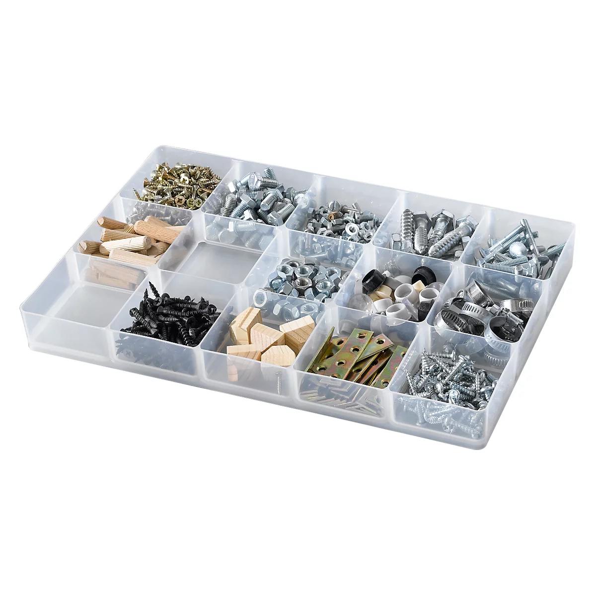Einsatz, Unterteilung 3 x 5, für Kunststoff-Box 4,9 l