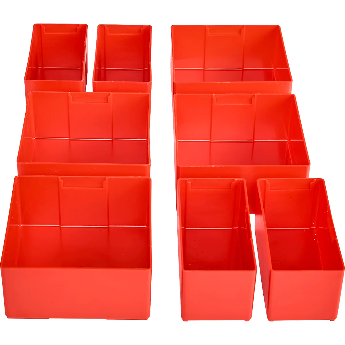 Einsatzkasten Set für Schäfer Shop Pure Schubladenblock 411, 8-teilig, ABS-Kunststoff, rot