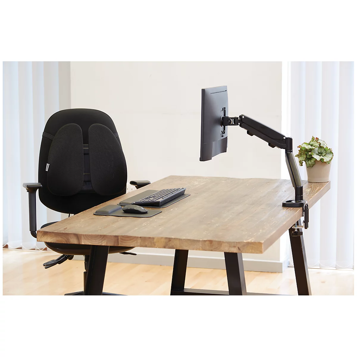 Einzel-Monitorarm Fellowes Eppa™, bis 39' Breite, VESA, 360° Drehung, 180° Schwenkung, 90° Neigung, höhenverstellbar, schwarz