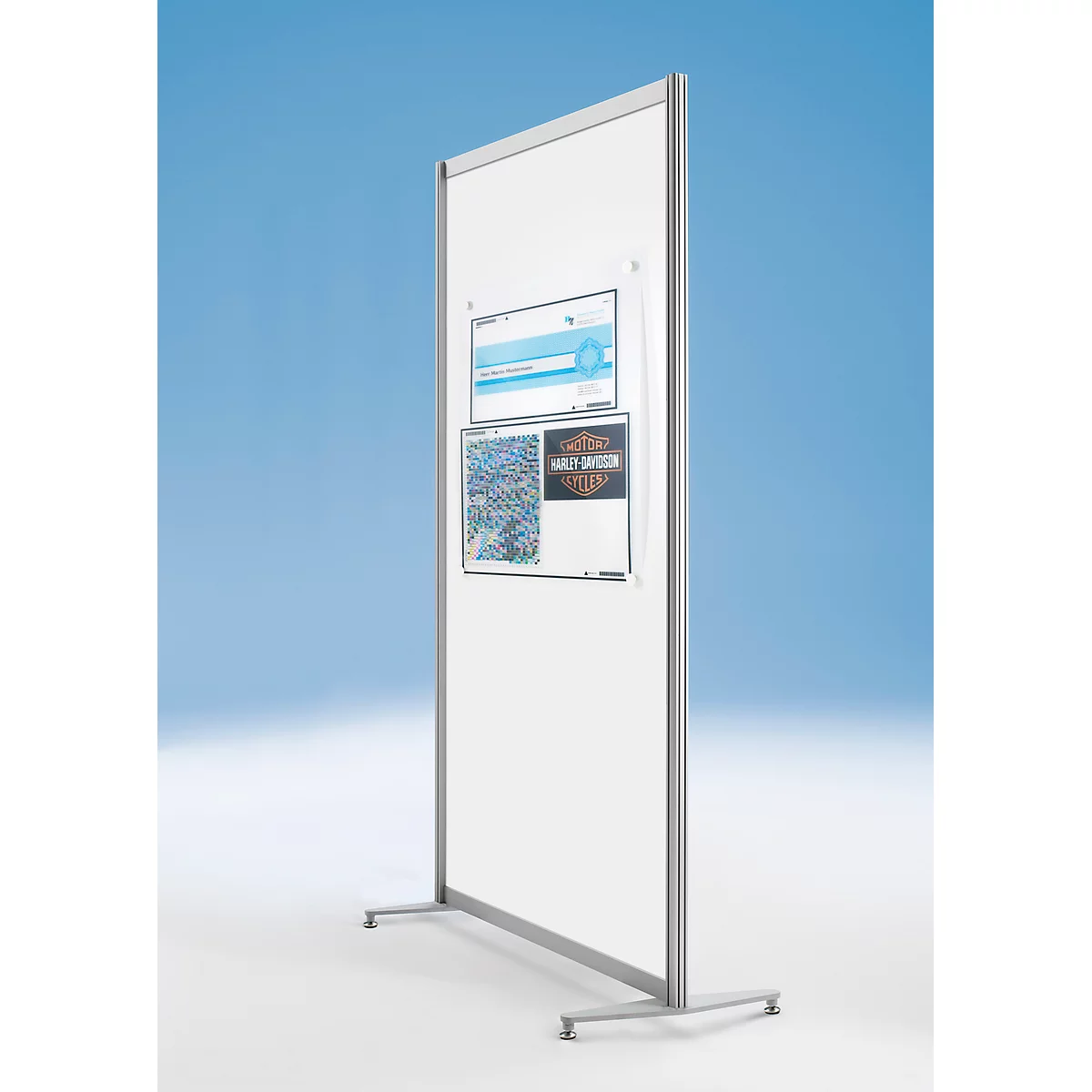 Einzelwand, Metall weiß, magnethaftend