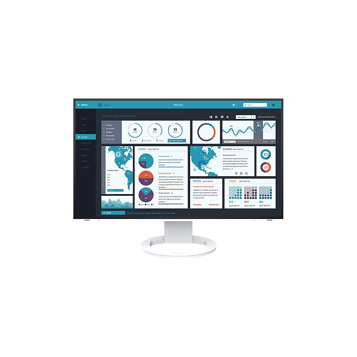 Moniteur affichant des données et des statistiques sur une interface graphique.