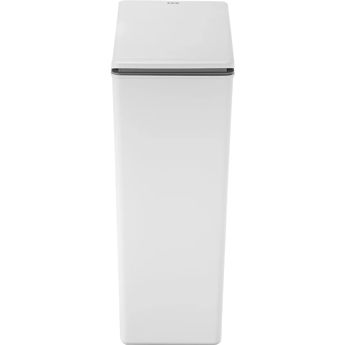 EKO Abfalleimer Morandi Touch, platzsparend, Kunststoff, Touch Bar-Mechanismus, B 245 x T 370 x H 630 mm, 40 Liter, weiß