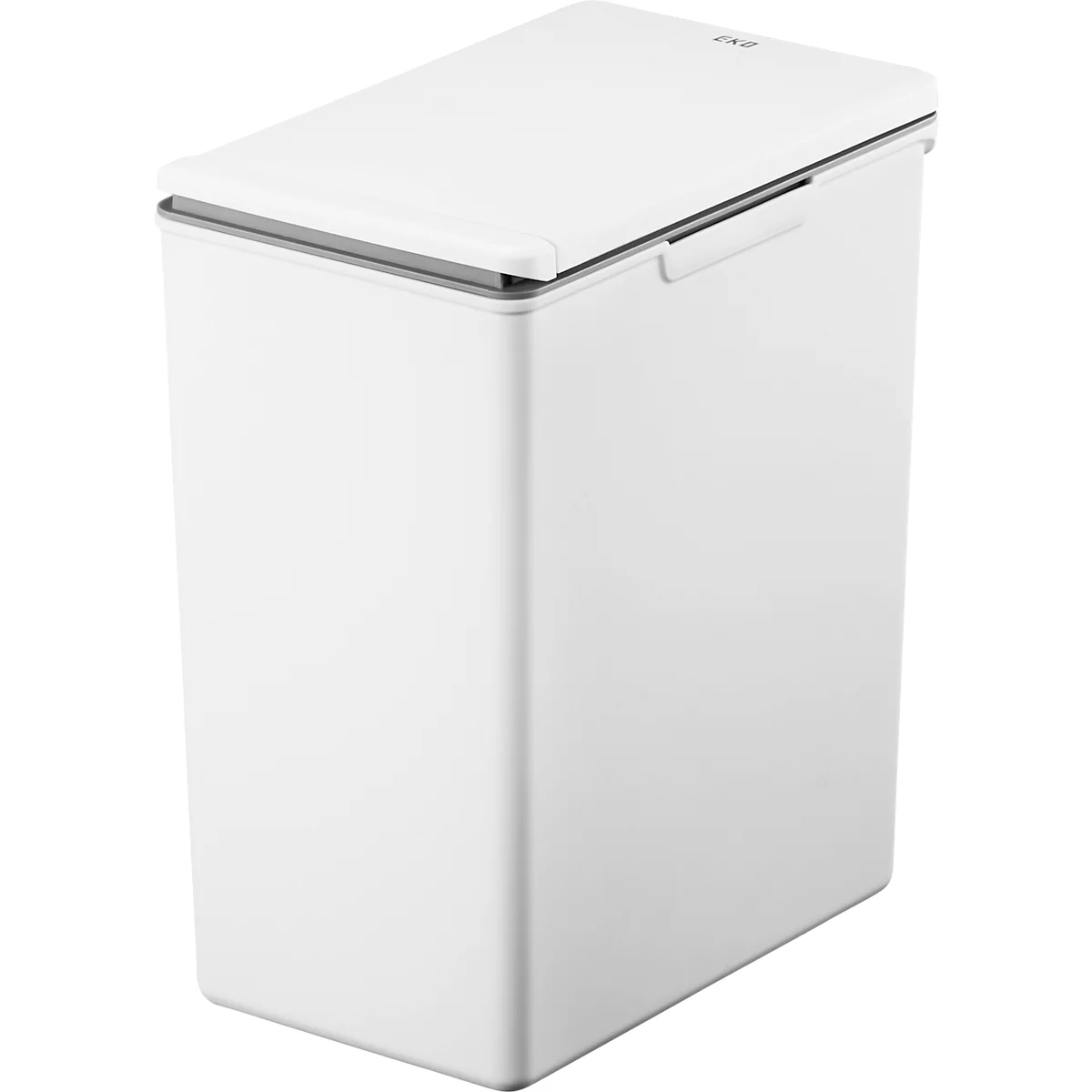 EKO Poubelle Morandi Touch, peu encombrante, plastique, mécanisme Touch Bar, L 206 x P 325 x H 400 mm, 20 litres, blanc
