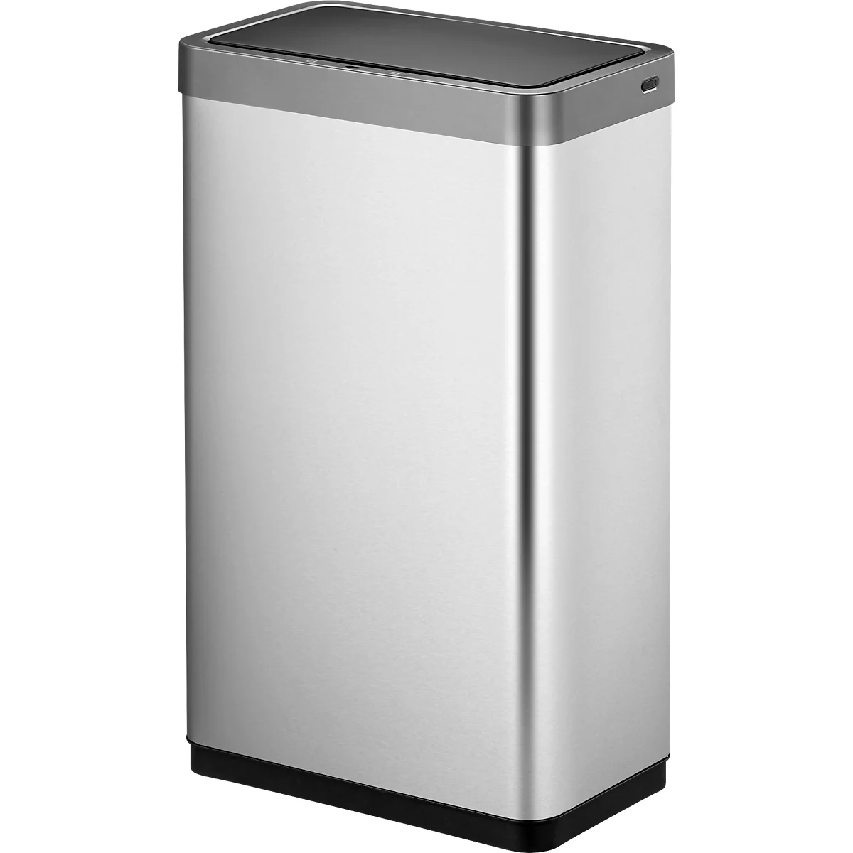 EKO Sensor-Abfalleimer Mirage X, 80 Liter, Edelstahl matt, fingerabdruckfest, B 469 x T 278 x H 722 mm, silber/schwarz
