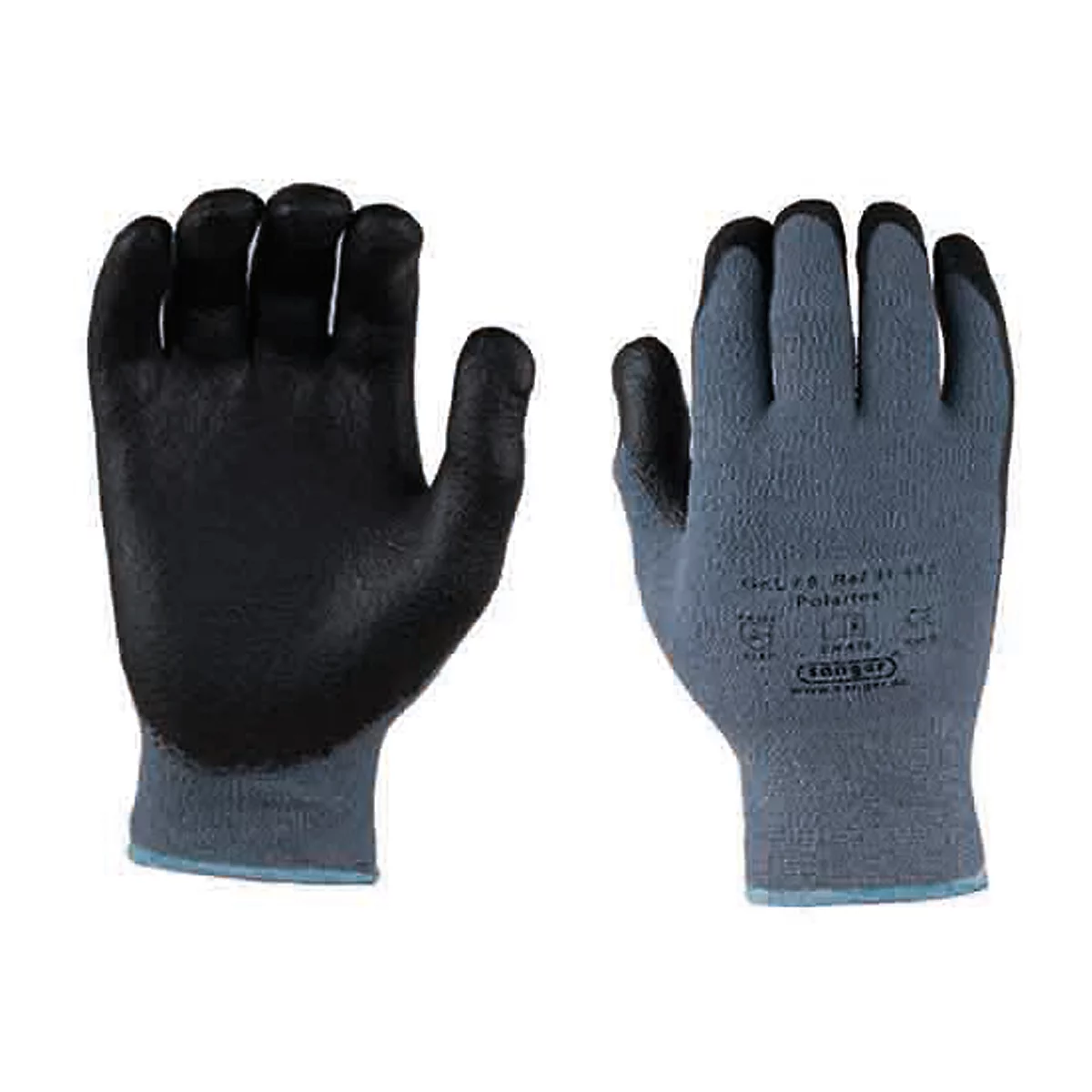 Elastan-/Polyester-Strickhandschuh Polartex, mit Nitril Mikroschaum-Beschichtung, 12 Paar, Größe L