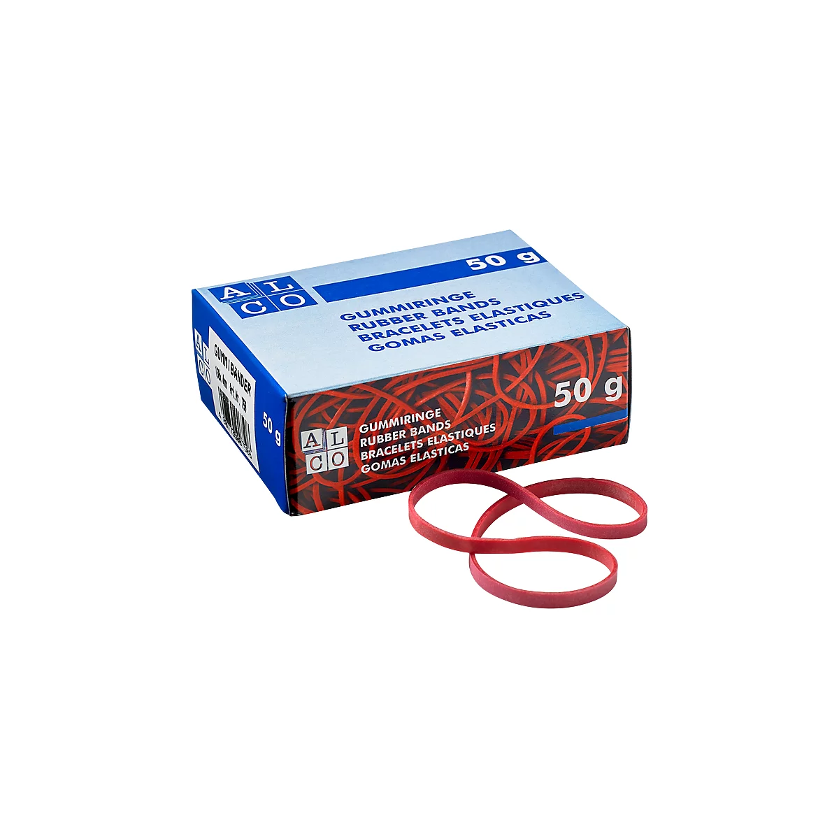 Élastiques, rouge, 130 x 4 mm, 50 g