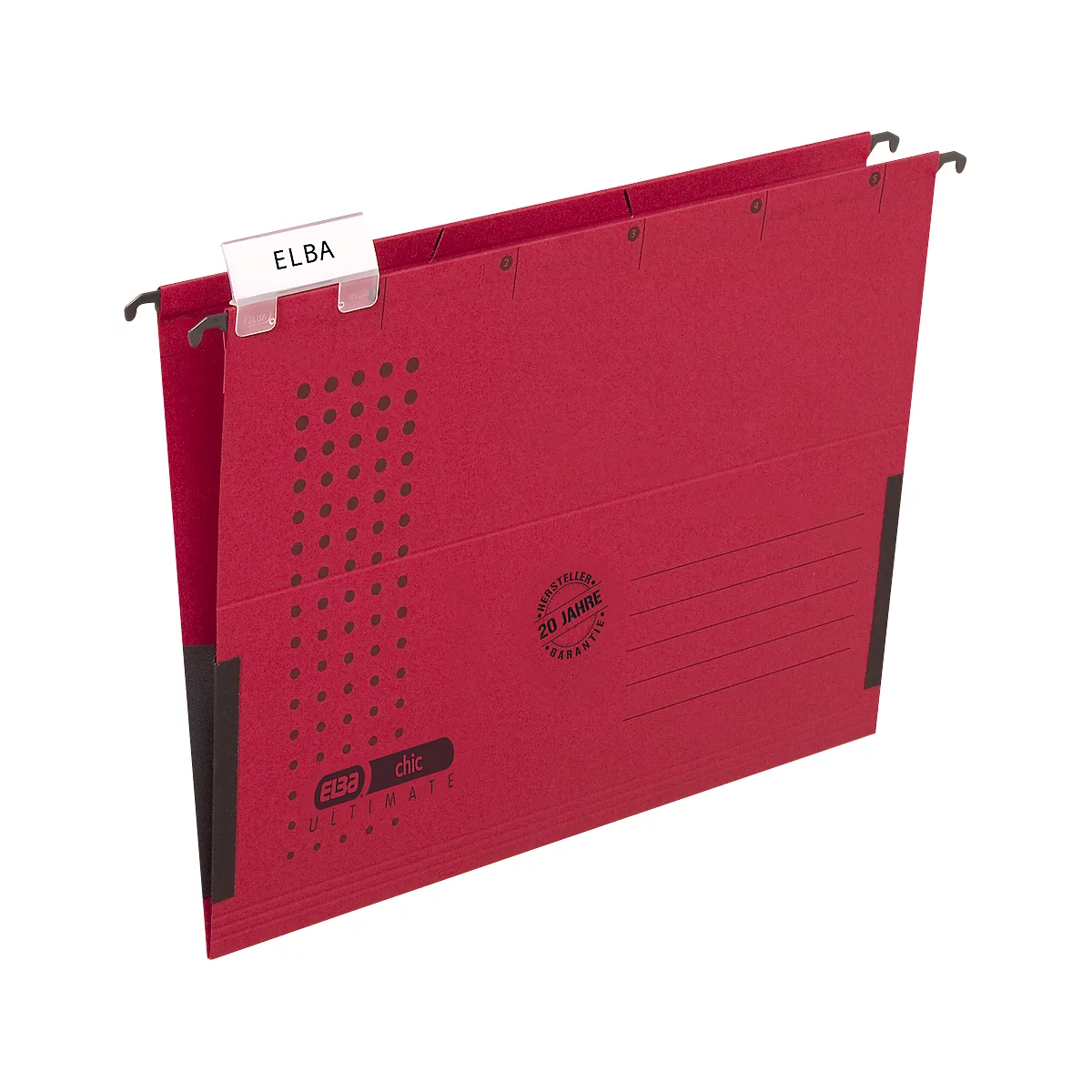 ELBA chic® ULTIMATE hangmap, voor formaten tot DIN A4, gerecycled karton, 25 stuks, rood