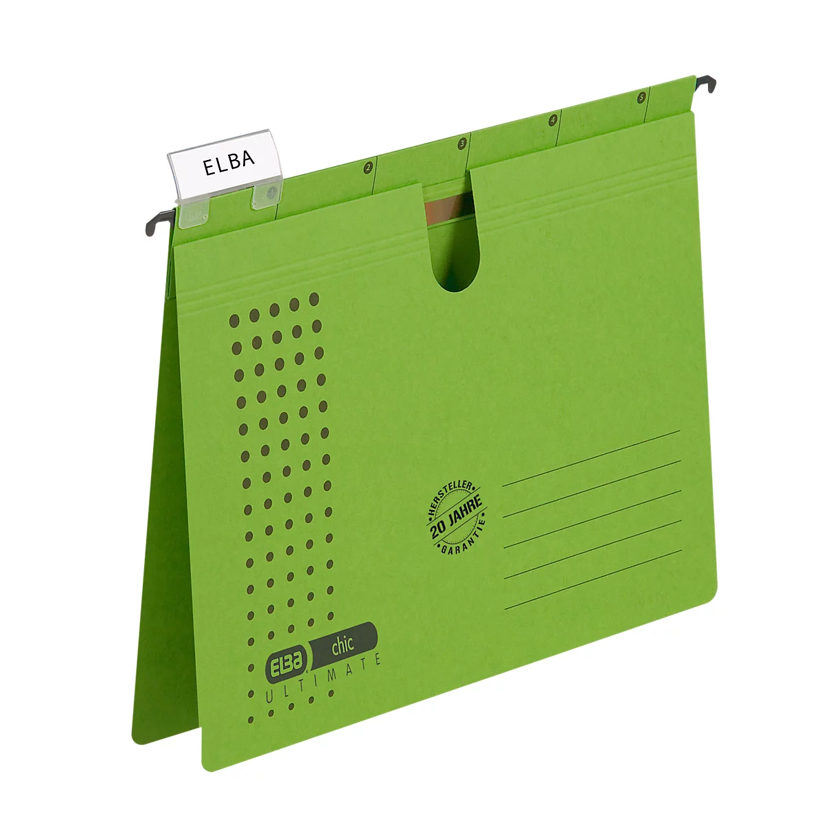 ELBA chic® ULTIMATE, Hangsnelhechters, A4, groen, 25 stuks