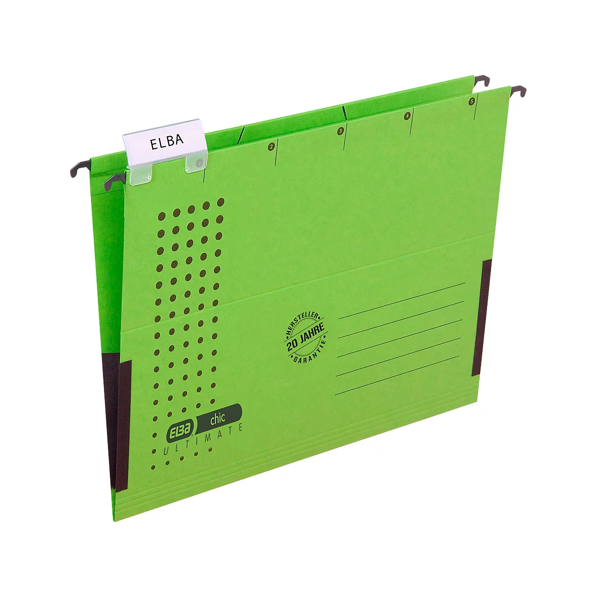 ELBA chic® ULTIMATE Pochette à suspendre, pour formats jusqu'à DIN A4, carton recyclé, 25 pièces, vert