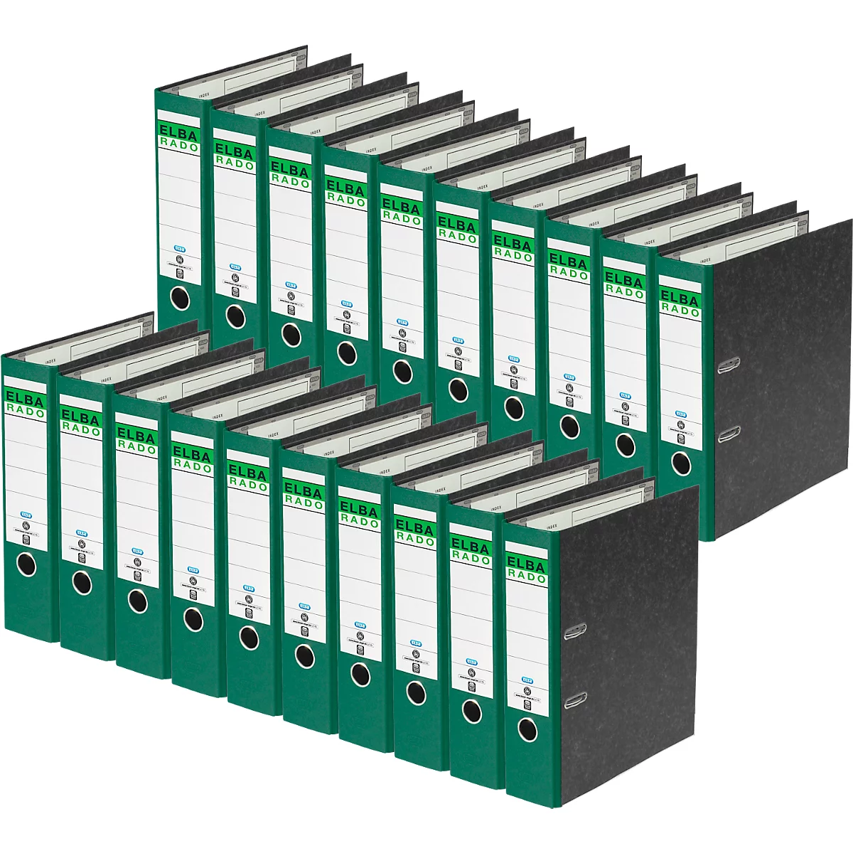 ELBA ordner rado, A4, rugbreedte 80 mm, 20 stuks, groen