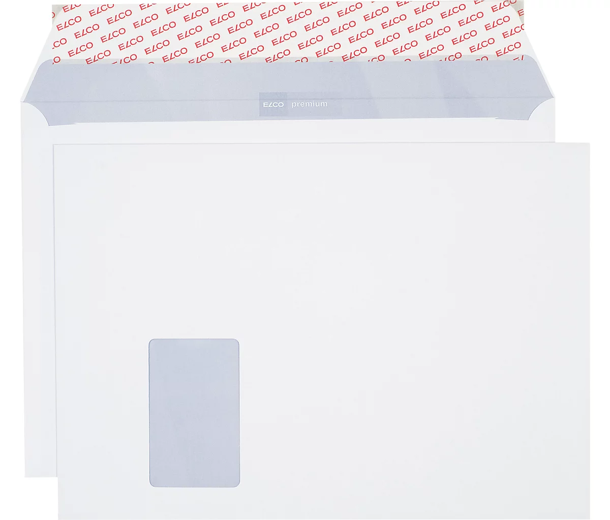 ELCO Briefumschläge, DIN C4, m. Fenster links, 120g/qm, 250 Stück