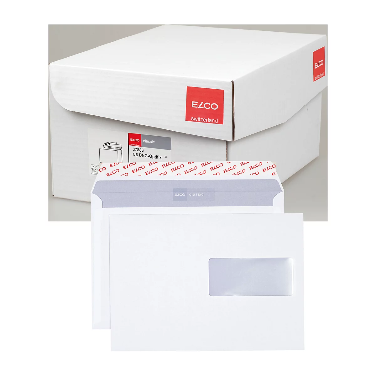 ELCO envelopes, DIN C6, white, without window, 500 pieces