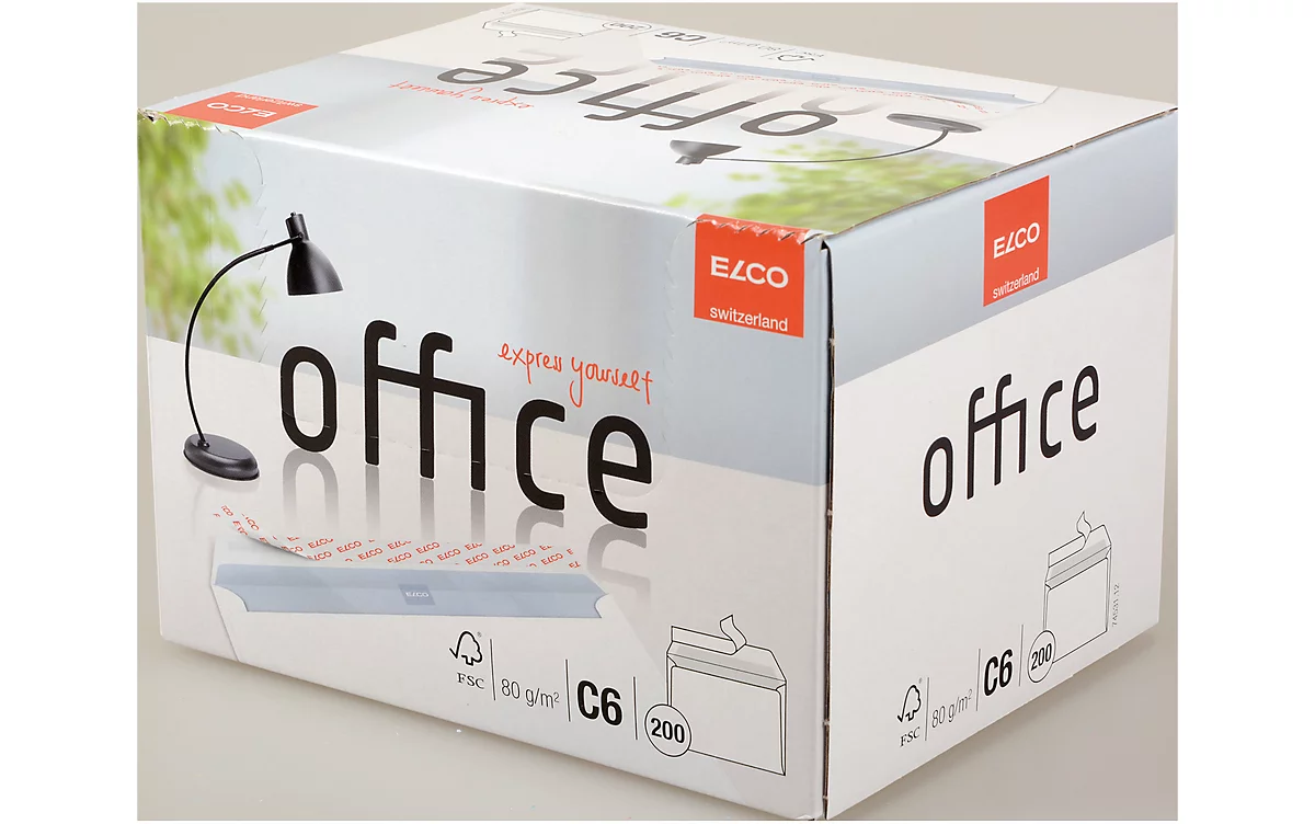 ELCO Office Briefumschläge, DIN C6, o. Fenster, 80 g/m², 200 Stück