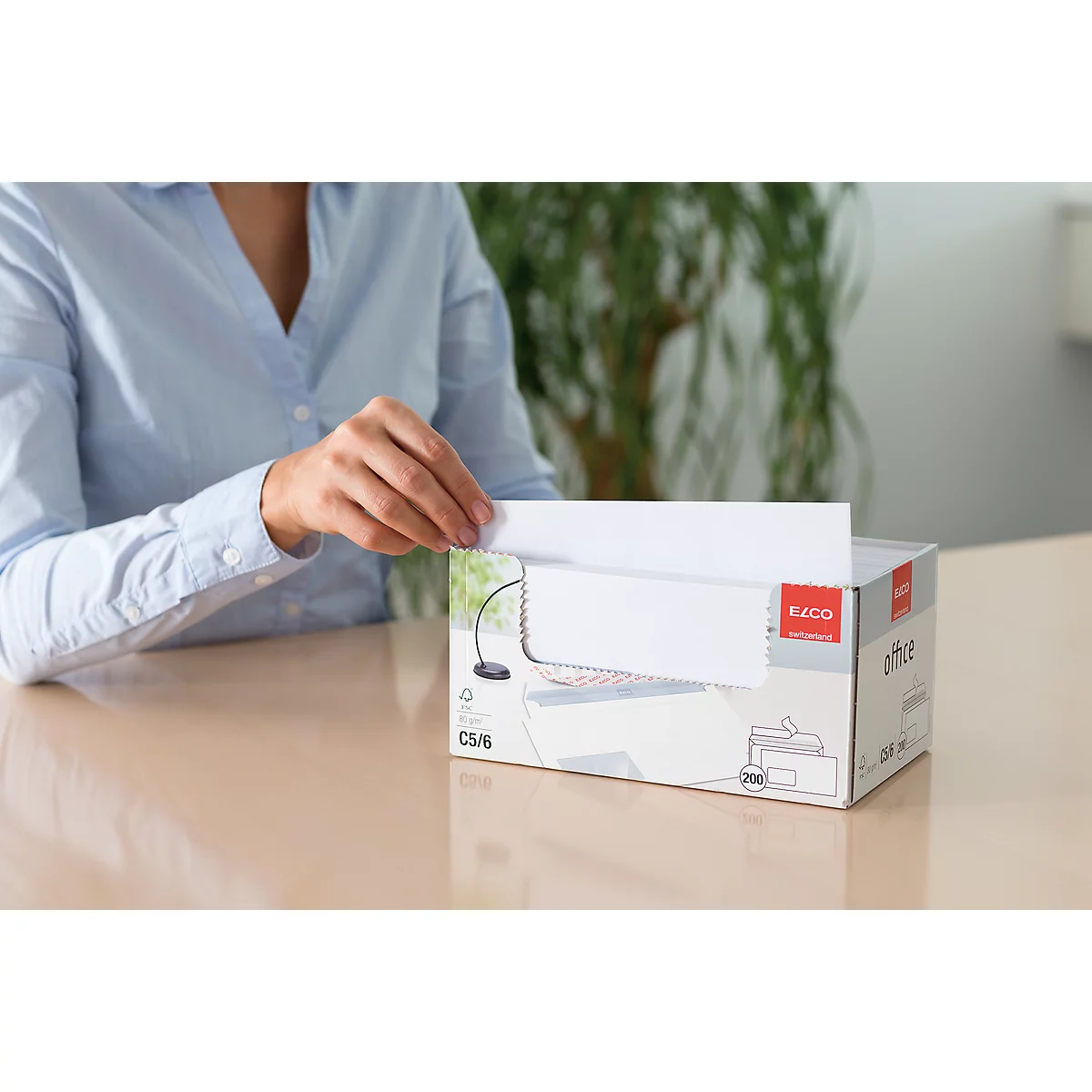 ELCO Office Briefumschläge, DIN lang, m. Fenster links, 80 g/m², 200 St.