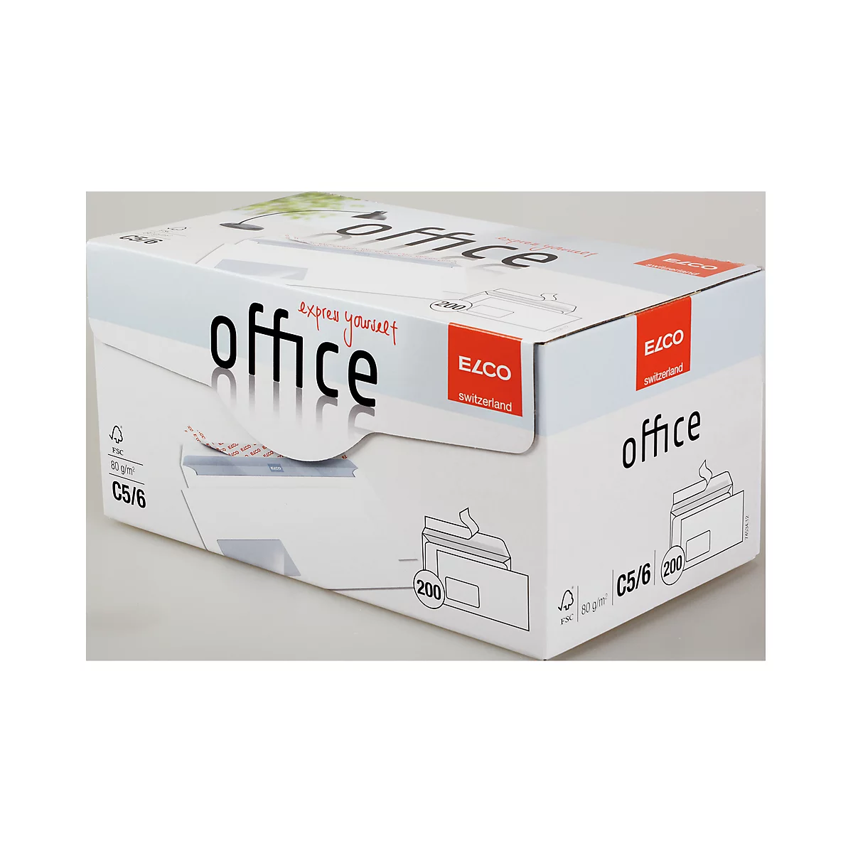 ELCO Office Briefumschläge, DIN lang, m. Fenster links, 80 g/m², 200 St.