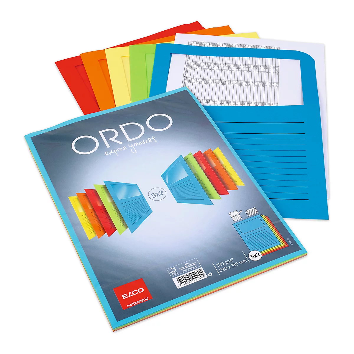 ELCO ORDO Sammelmappe Classico, für DIN A4, Papier, 10 Stück, assortiert