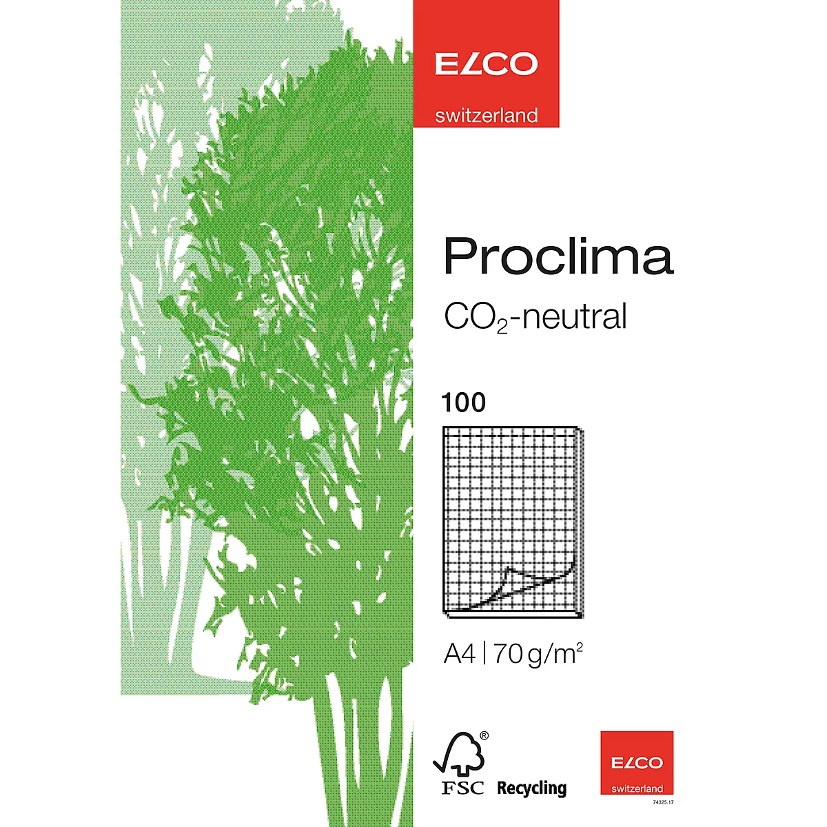 Elco Proclima Notizblock A4, kariert, 4 mm