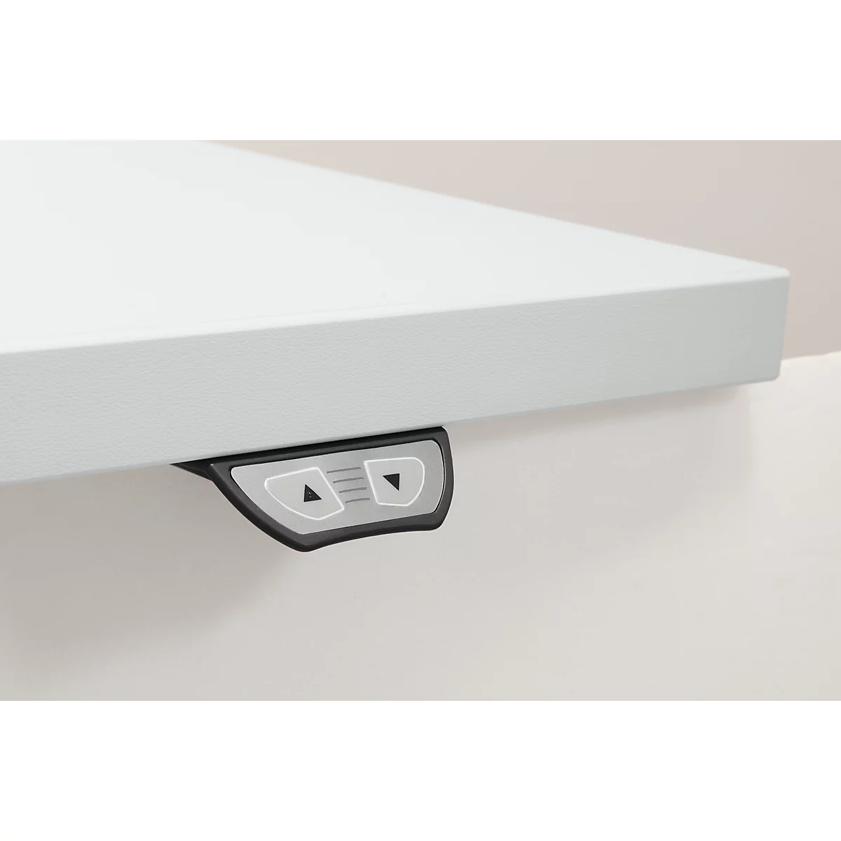 Elektrisch in hoogte verstelbare werktafel EL-1, 1200 x 800 mm, lichtgrijs/aluminiumzilver