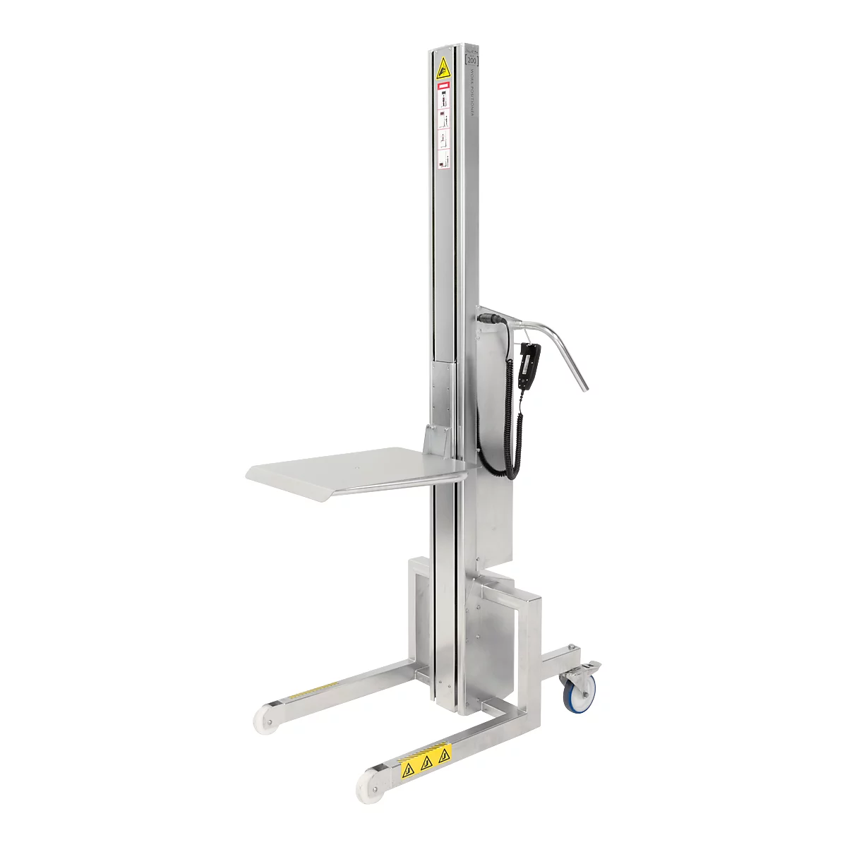 Elektronische lift WP 200, draagvermogen 200 kg, rvs, korte mast