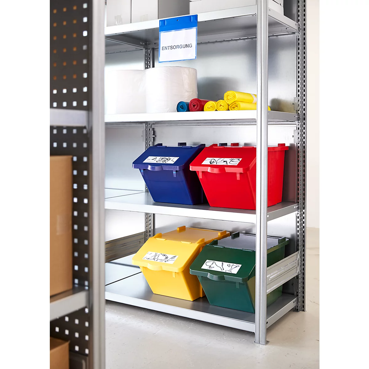 Elément arrière pour élément de base/élément complémentaire ORDO Industry, multifonctionnel, magnétique, L 950 x H 1000 mm, acier galvanisé