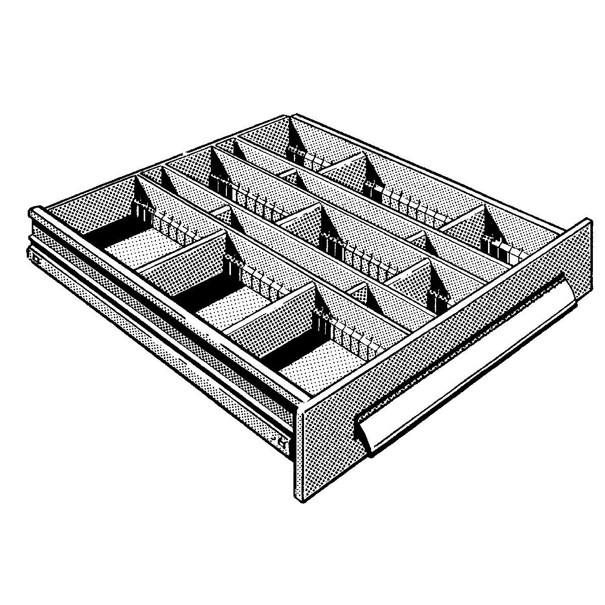 Elemento de cajón con 12 compartimentos