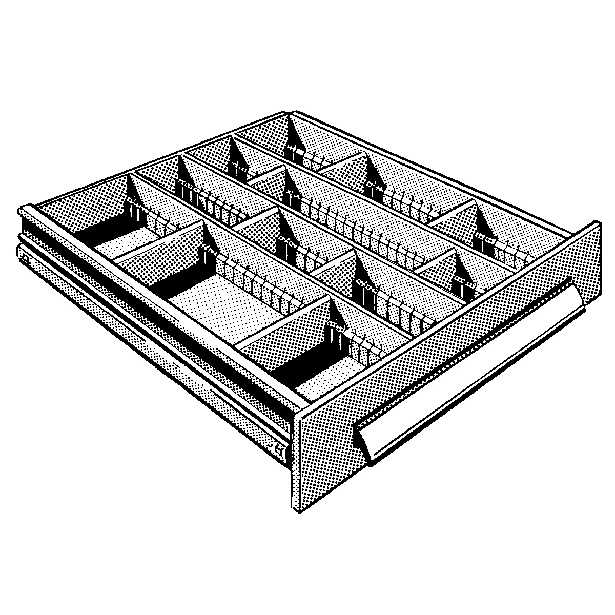 Elemento de cajón con 15 compartimentos