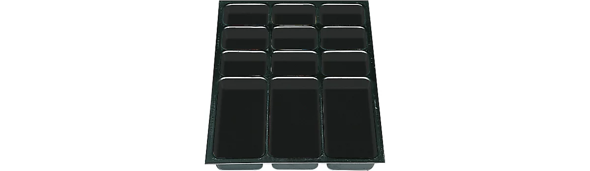 Elementos de cajón de plástico DIN A3, 12 compartimentos, 5 unidades
