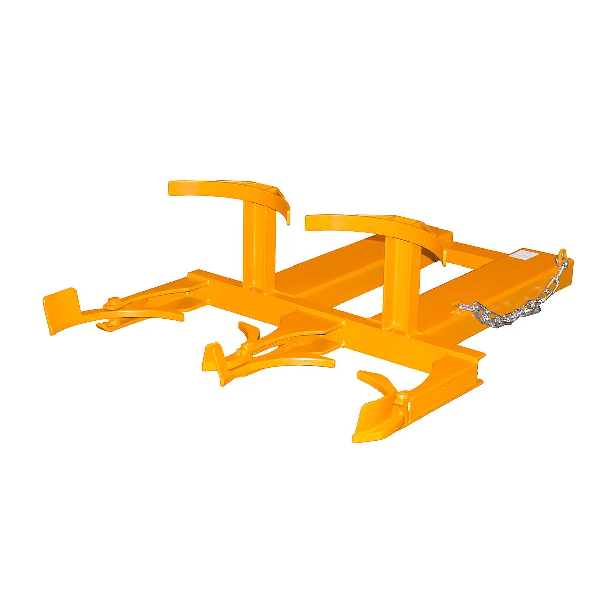 Elevador de barriles BAUER FH-II, acero, capacidad de carga 600 kg, para barriles de 120 l, An 980 x P 1330 x Al 385 mm, naranja