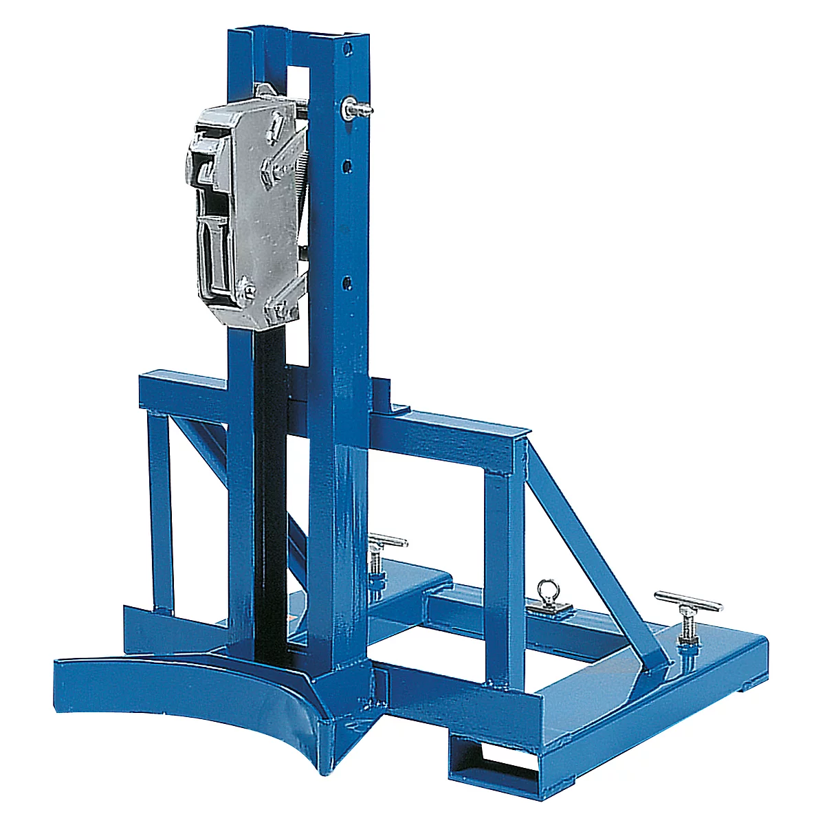 Elévateur de fûts asecos, en tant qu'accessoire pour chariot élévateur, acier peint par poudrage, L 710 x P 890 x H 975 mm, pour 1 fût, charge max. 350 kg
