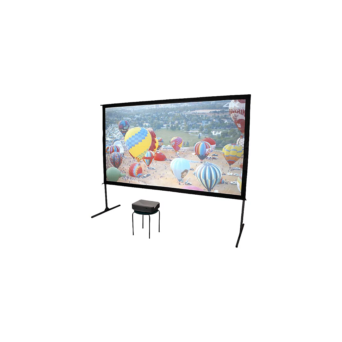 Elite Screens Yard Master 2 Series OMS150H2-DUAL - Projektionsschirm mit Beinen - 381 cm (150') - 16:9 - Wraith Veil Dual - Black Trim, silber Rahmen