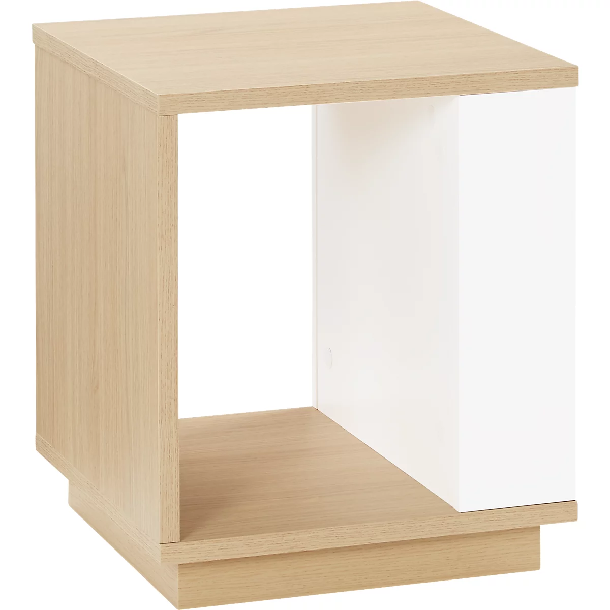 Ella bijzettafel, zijplank, B 400 x D 400 x H 470 mm, licht eiken/wit