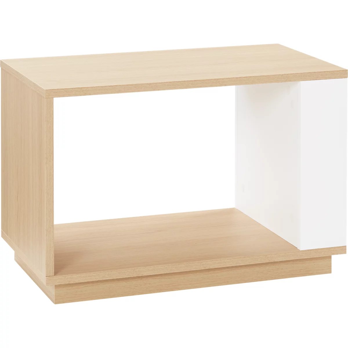 Ella salontafel, zijplank, B 700 x D 400 x H 400 mm, licht eiken/wit