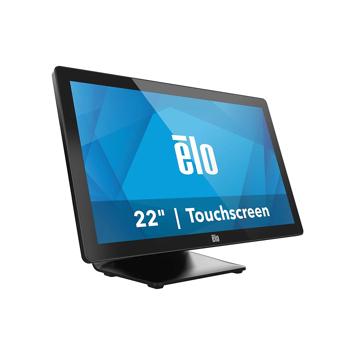Schwarzer Touchscreen-Monitor mit dem Logo "élo" und der Aufschrift "22" | Touchscreen".
