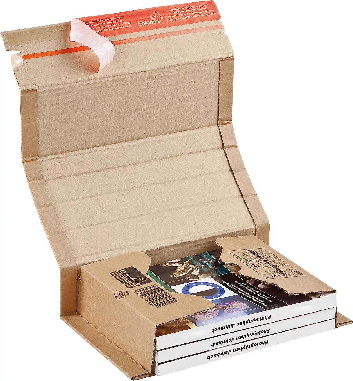 Embalaje envolvente ColomPac CP 020, con precinto autoadhesivo, cartón ondulado, marrón, An 353 x Pr 225 x Al 100 mm (A4), 20 piezas