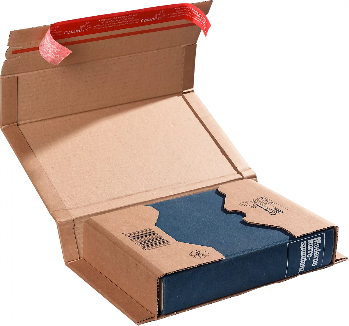 Embalaje envolvente ColomPac CP 020, con precinto autoadhesivo, cartón ondulado, marrón, anchura 299 x profundidad 175 x altura 80 mm (A5+), 20 piezas