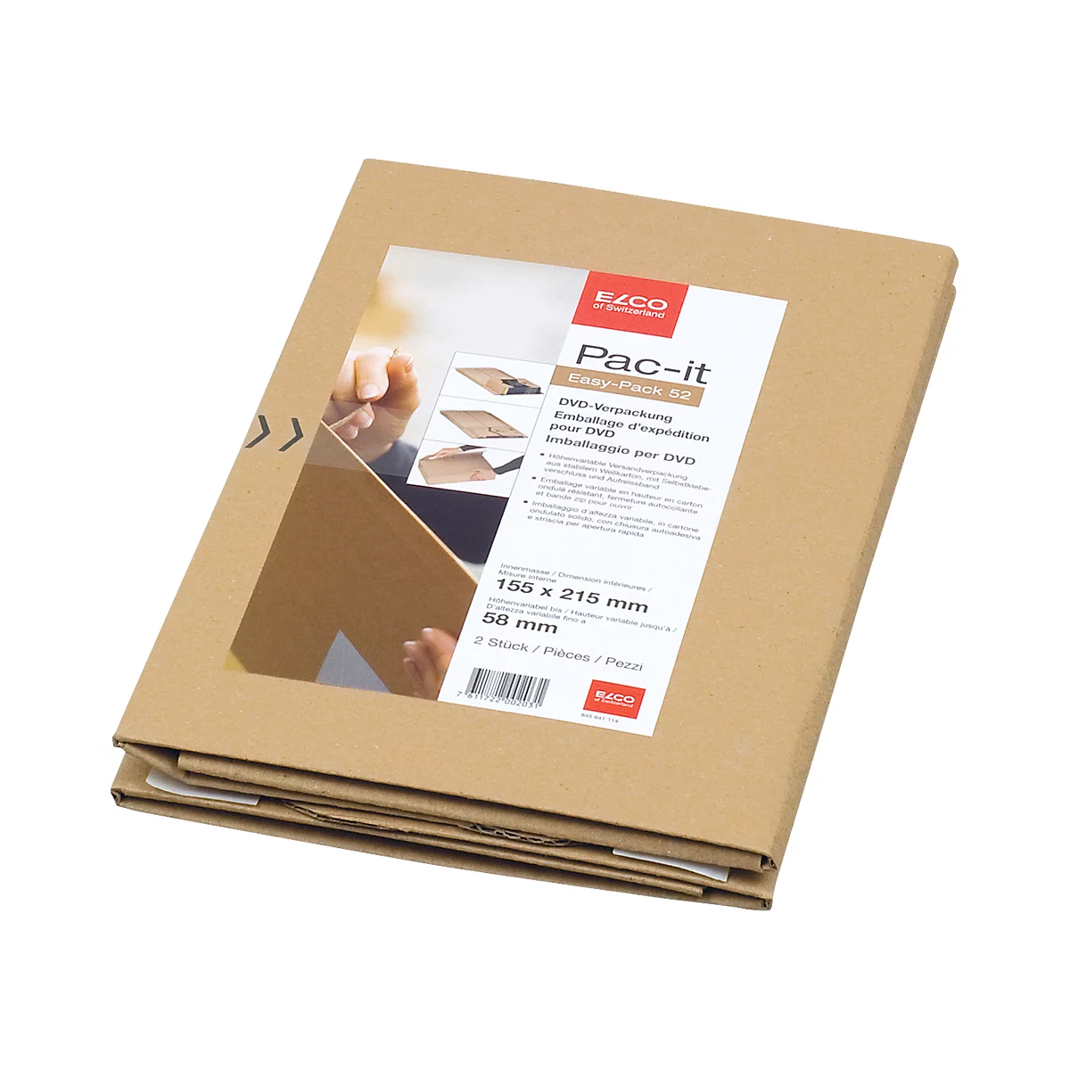 Emballage d’expédition A5 Pac-it Easy 52 Elco, pack de 2, brun