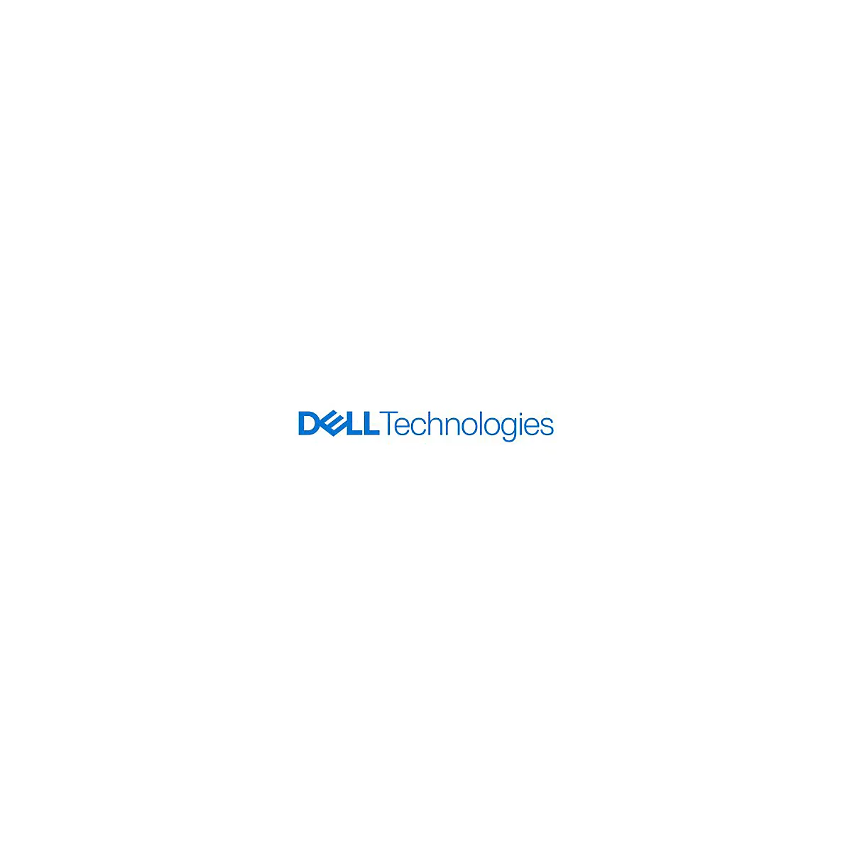 Blaues Logo der Marke Dell Technologies auf weißem Hintergrund.