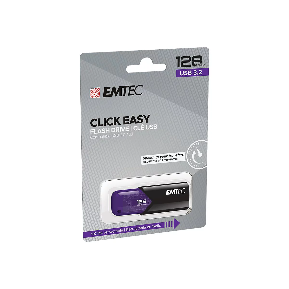 EMTEC B110 Click Easy 3.2 - USB-Flash-Laufwerk - 128 GB