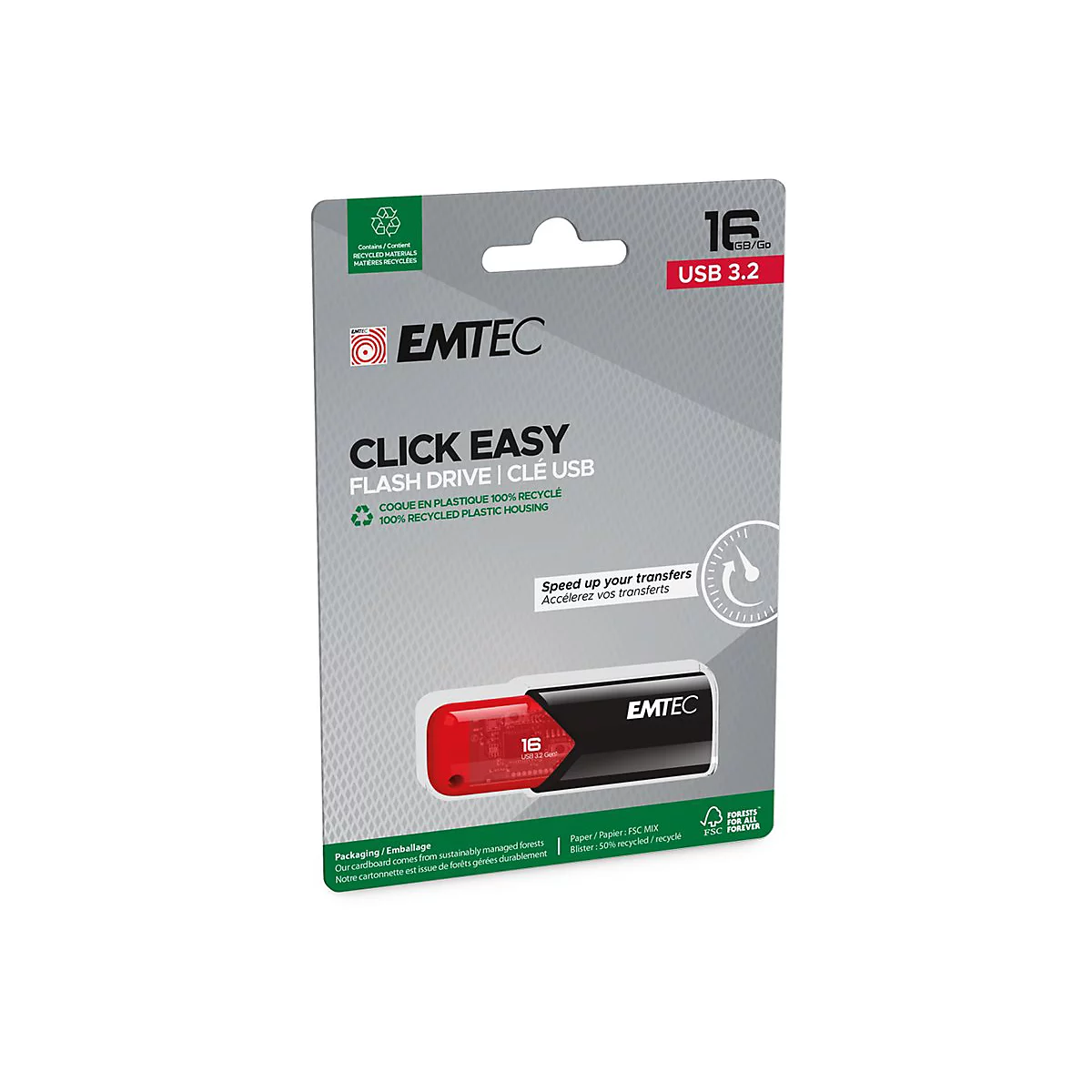 EMTEC B110 Click Easy 3.2 - USB-Flash-Laufwerk - 16 GB