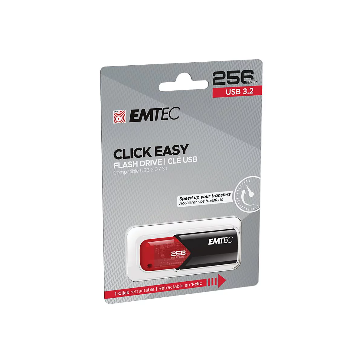 EMTEC B110 Click Easy 3.2 - USB-Flash-Laufwerk - 256 GB